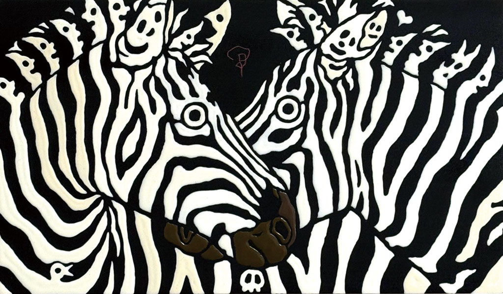 「馬が合う」素材　アクリル・他/木製パネル　サイズ　160ｘ273mm　2025
