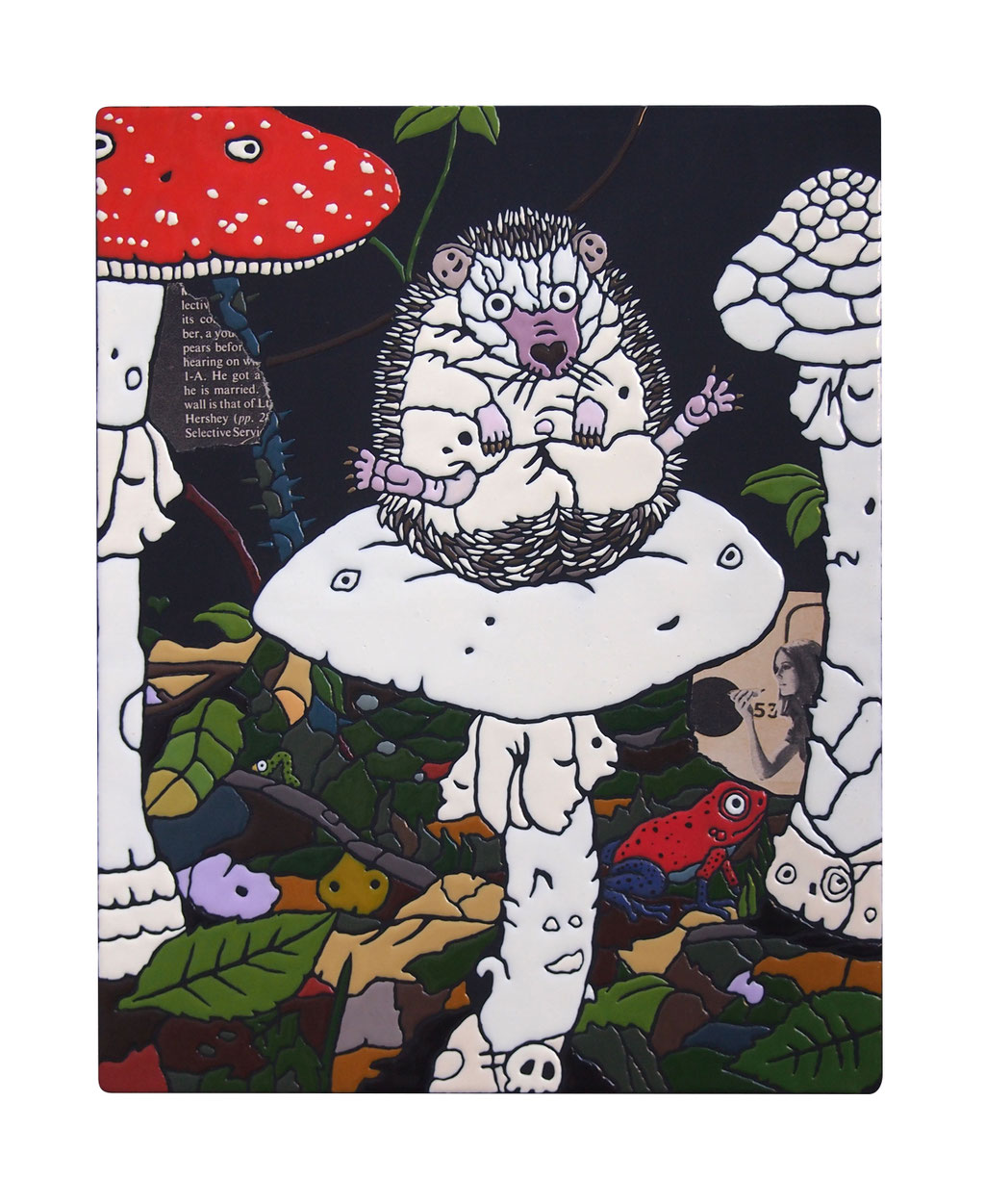 「食べるな危険」素材　アクリル・他/木製パネル　サイズ　273ｘ220ｍｍ　2019