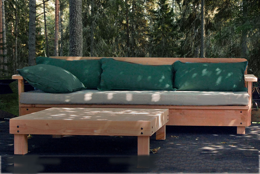 canapé de jardin bois douglas made in france