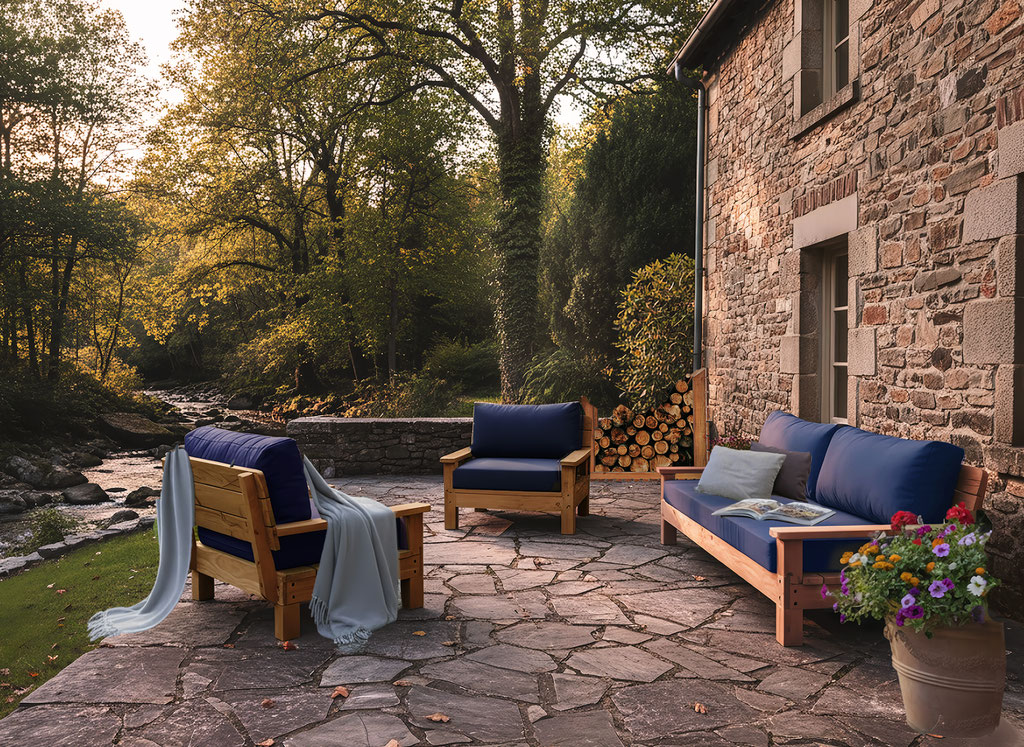 canapé de jardin bois douglas made in france