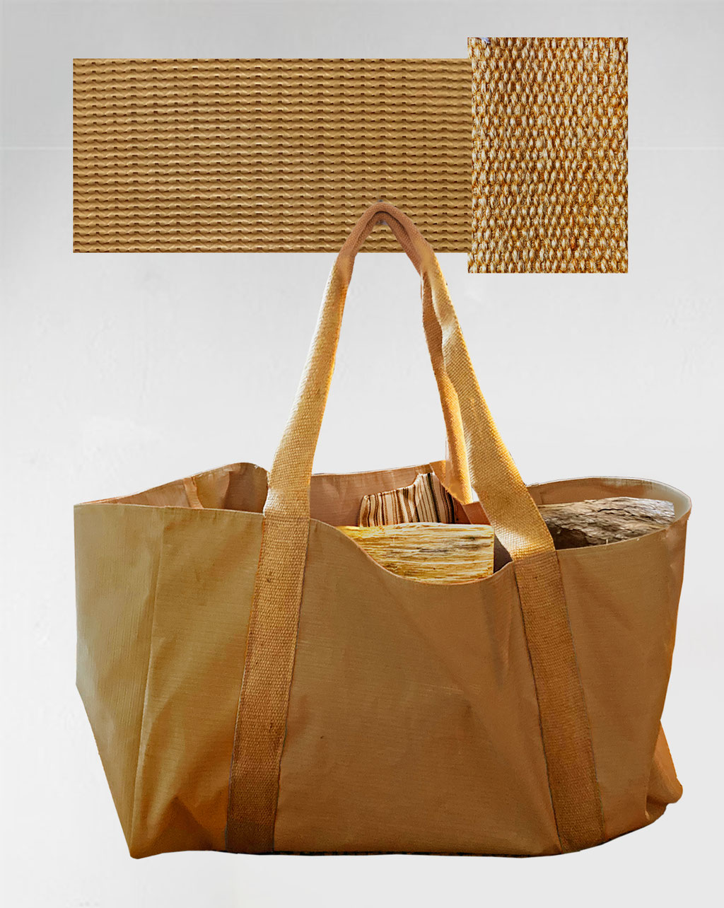 sac à bûches beige