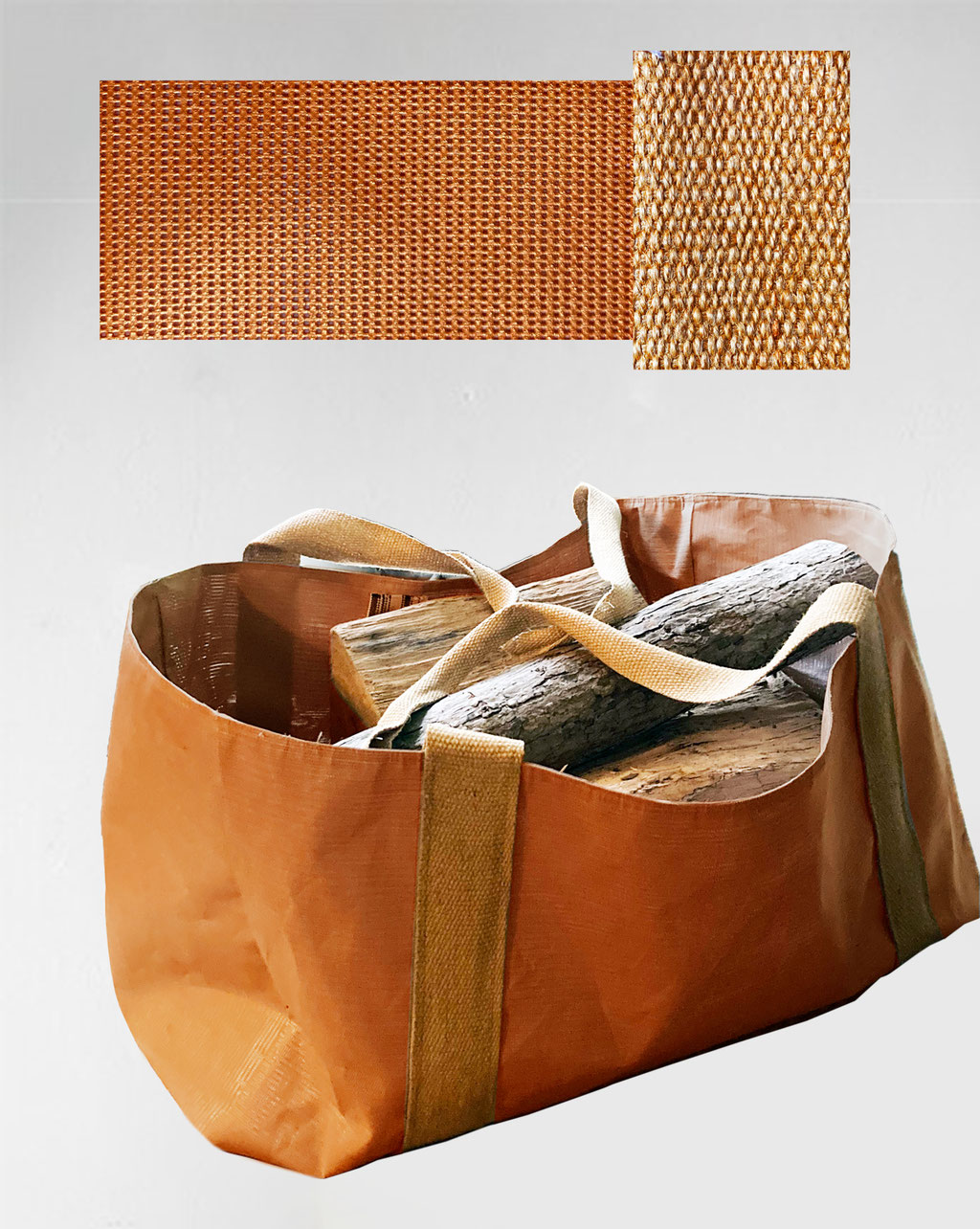 sac à bûches orange