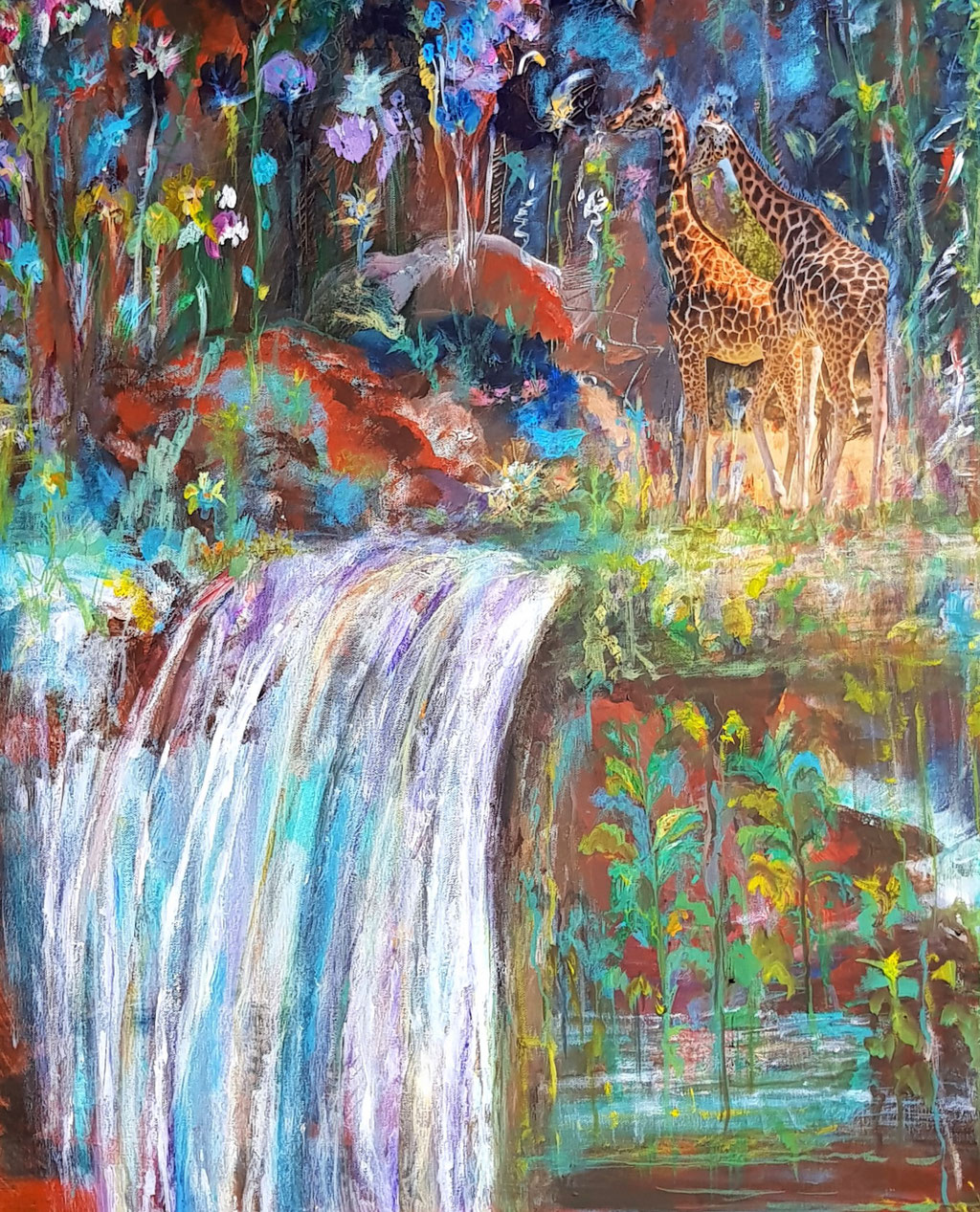 La girafe et la forêt, 73x60