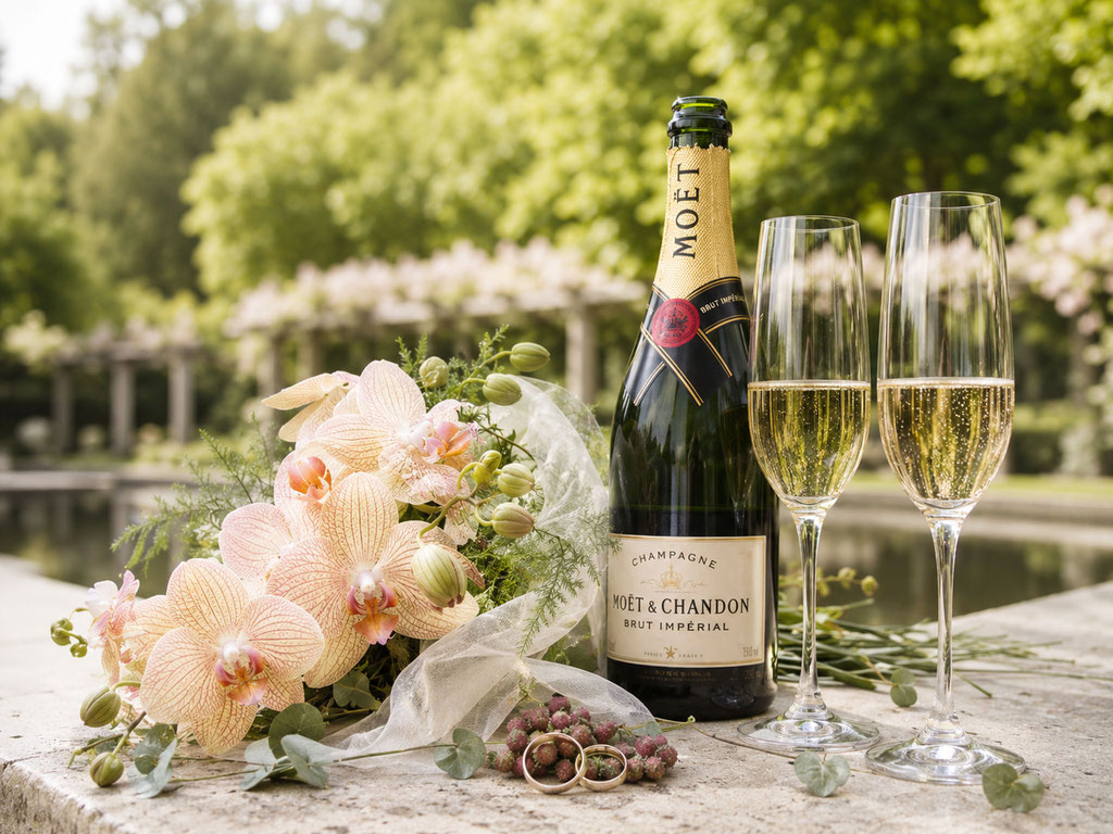 Champagnerempfang nach der Trauung