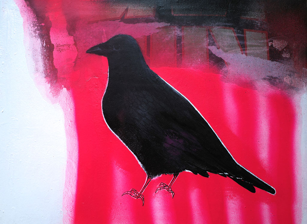 "Rabe" - Acrl, Lack, Leinwand - 30cm x 40cm - 2024