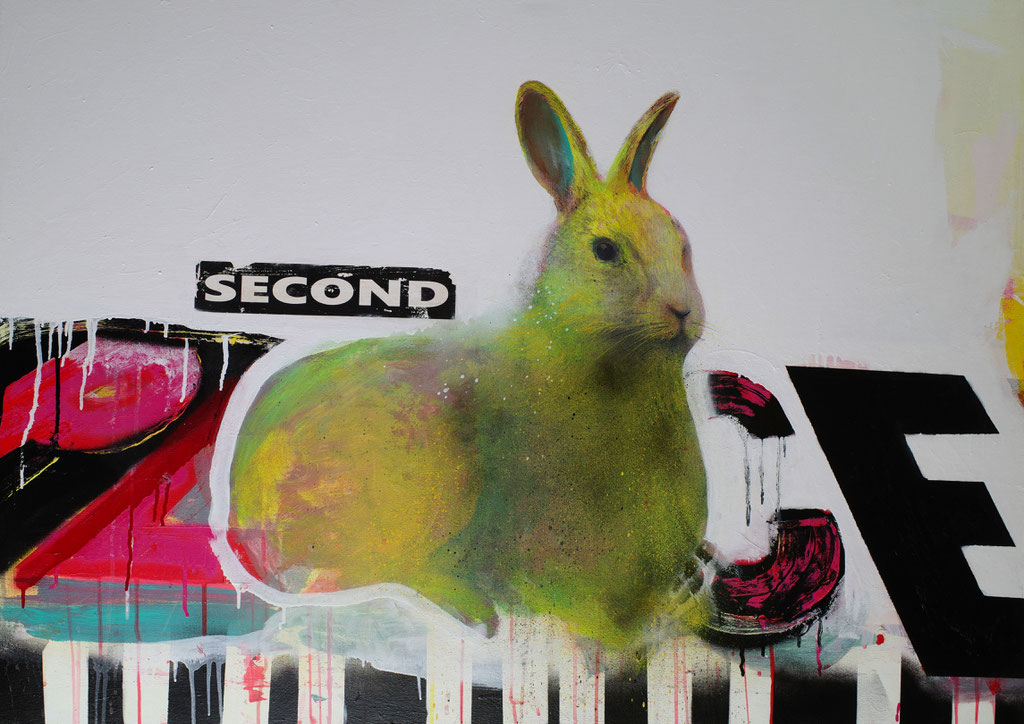 "Second Place (Armer Hase)" - Acryl, Lack, Leinwand - 100cm x 80cm - 2022