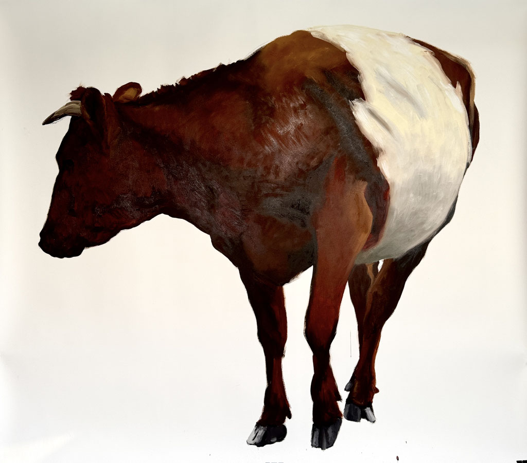 Red and white, oil on paper 130x150cm