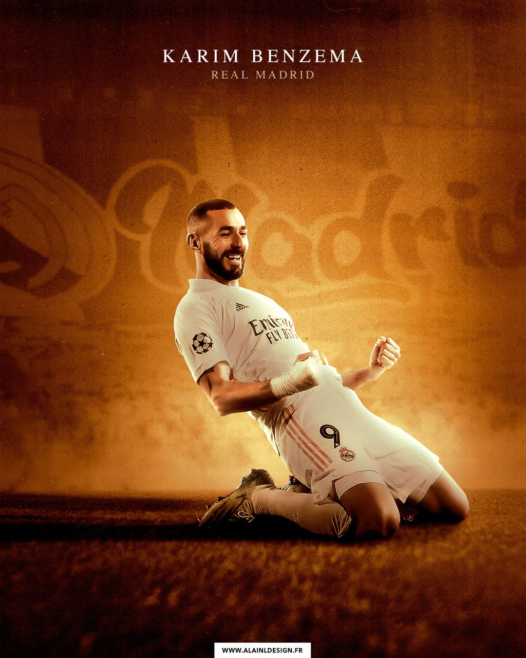 Karim Benzema - Retouche photo après - Photomontage - Football Design