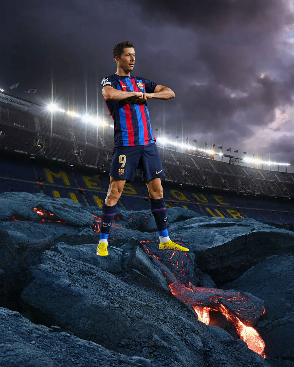 Robert Lewandowski - FC Barcelone - Avant retouche photo
