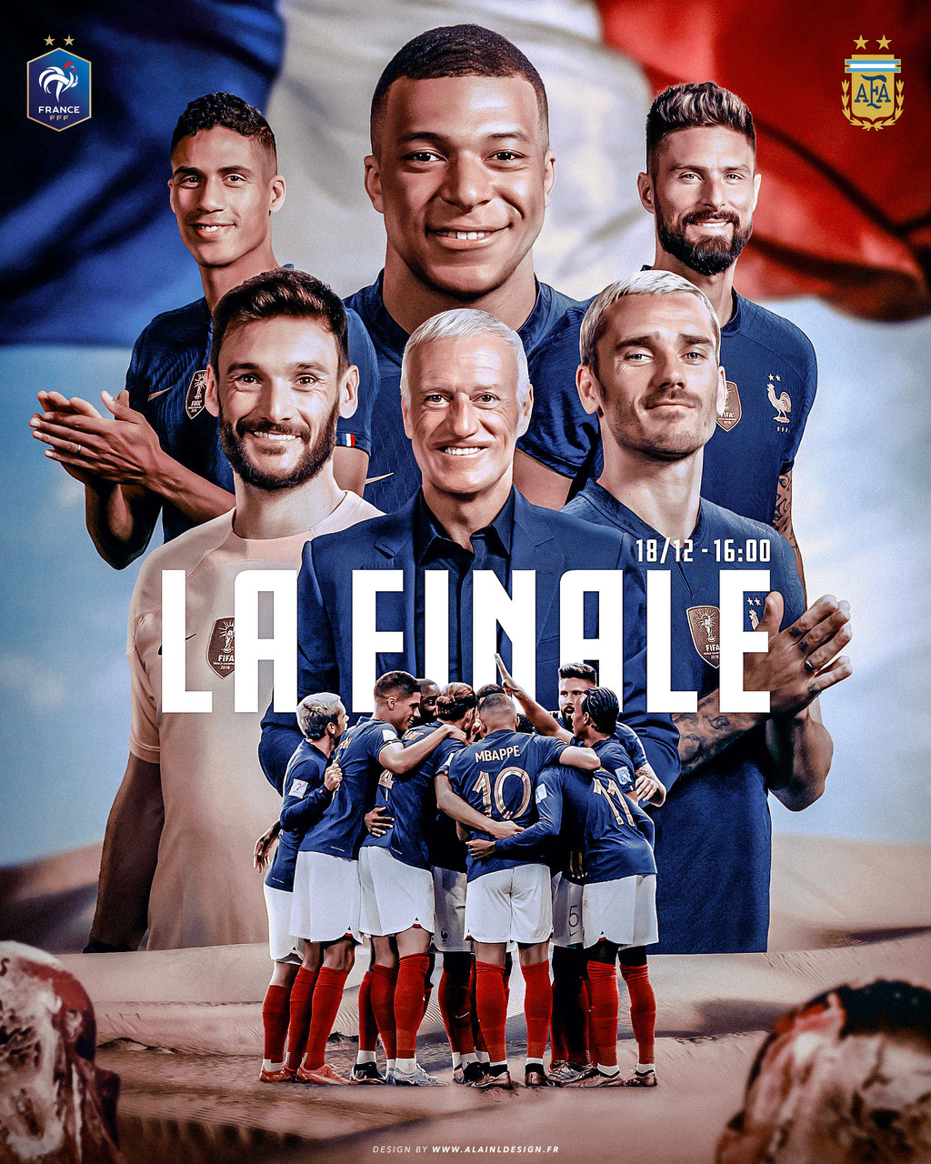 Affiche de match Finale de la Coupe du Monde 2022 - France vs Argentine