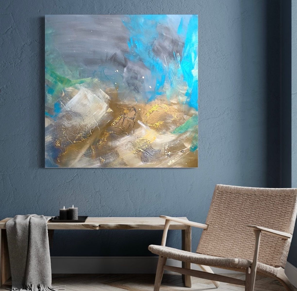 "Atlanic Wind" with 24 Karat Gold 40"x40" SOLD nach Berlin