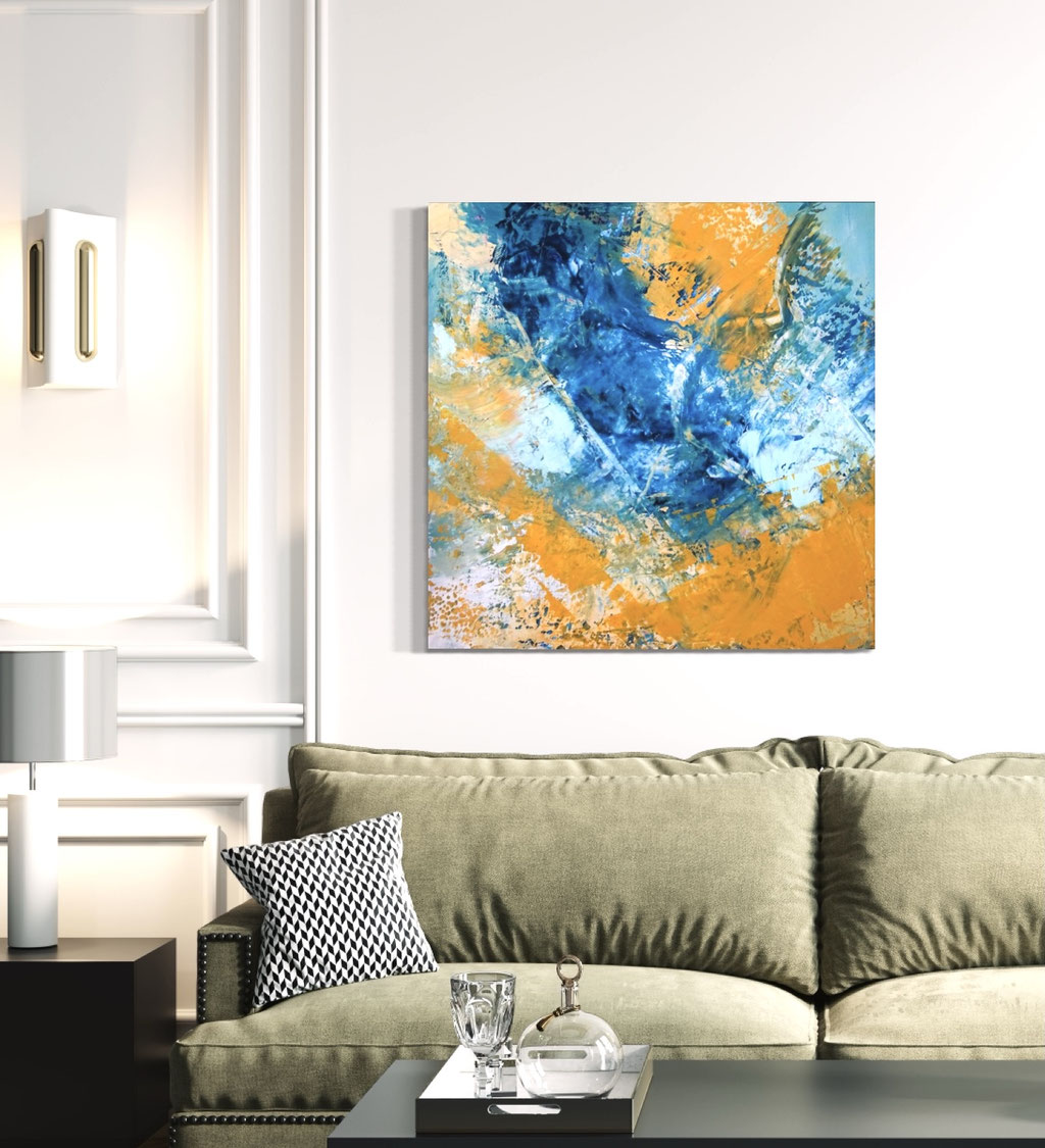 "Water meets Sand" 2020, 40"x40" - SOLD