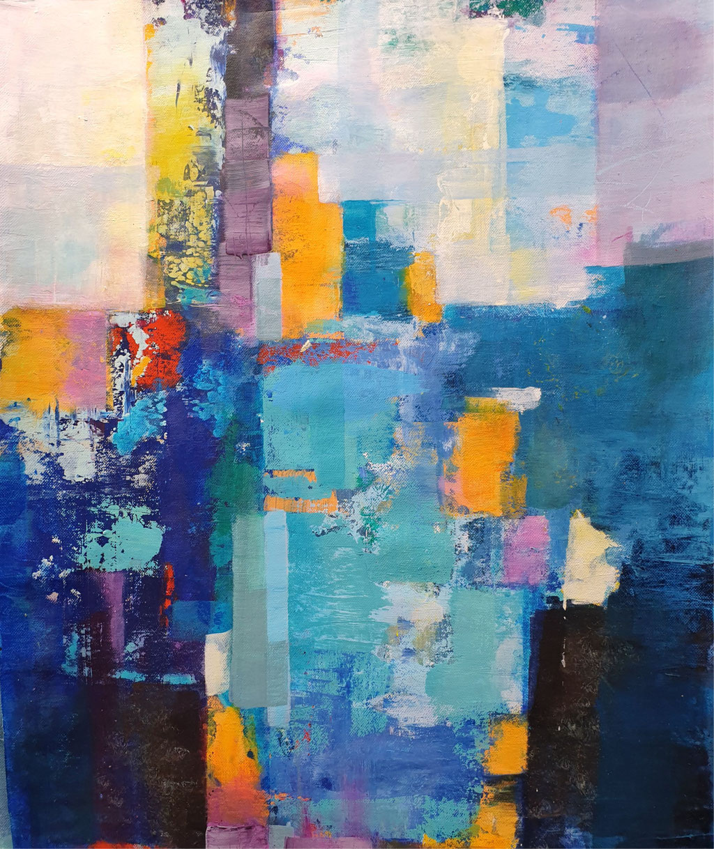 2019/13, Abstrakt, Acryl, Leinwand, 40x54 cm
