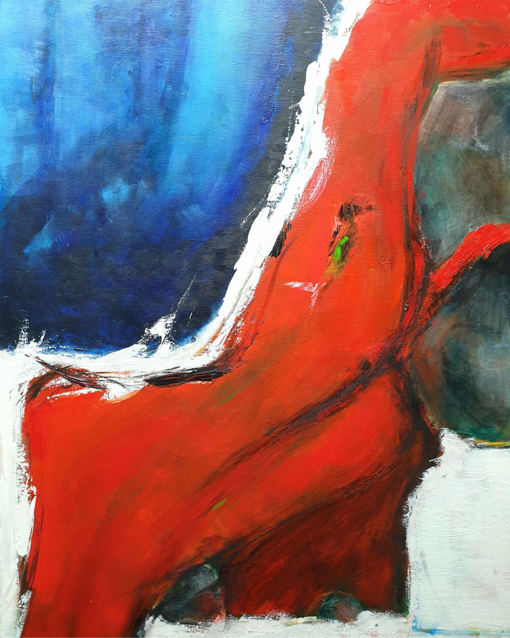 2014/1, Abstrakt, Santorin-Eruption, Acryl, Leinwand 60x80 cm 