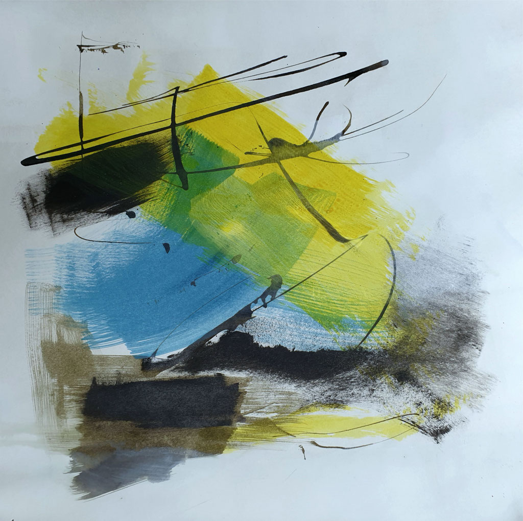 2020/12, Flächen, Formen, Papier, 30x30 cm