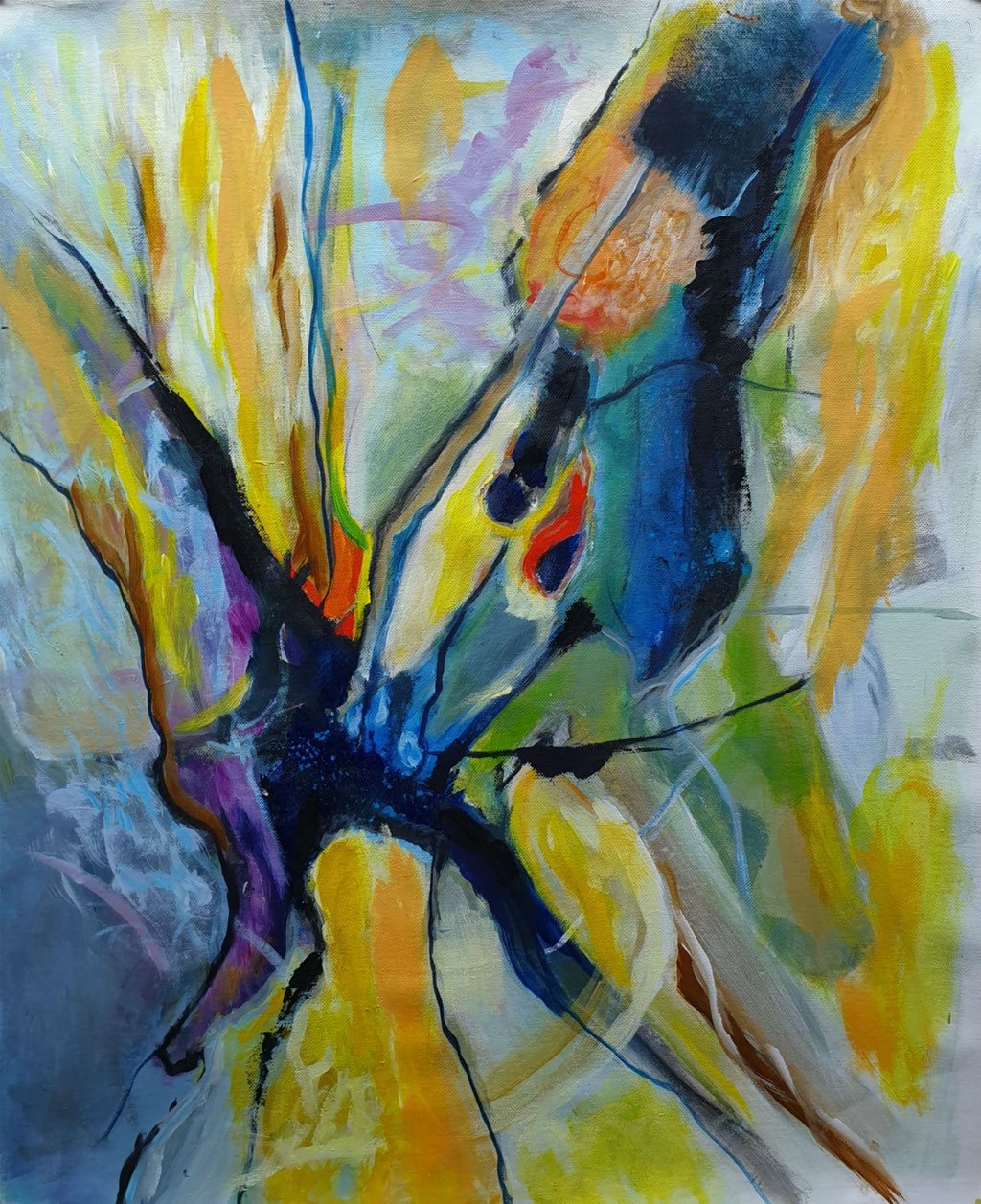 Abstrakt, Acryl, Leinwand 59x60 cm 