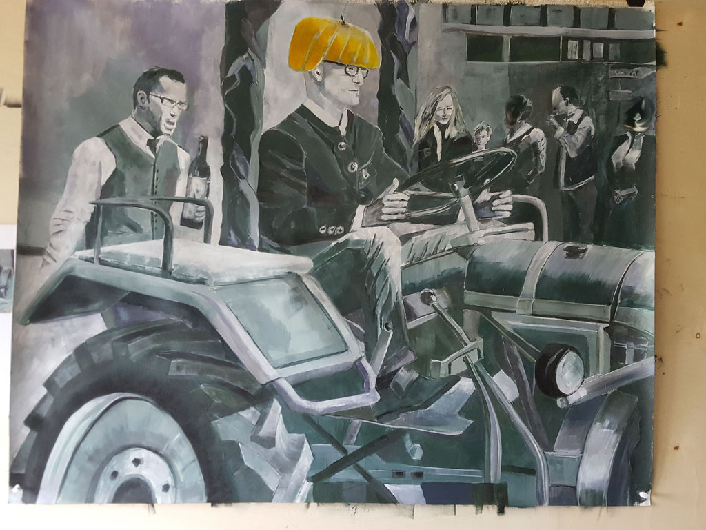Erntedankfest in Gamlitz/Steiermark, Acryl, 70x90 cm