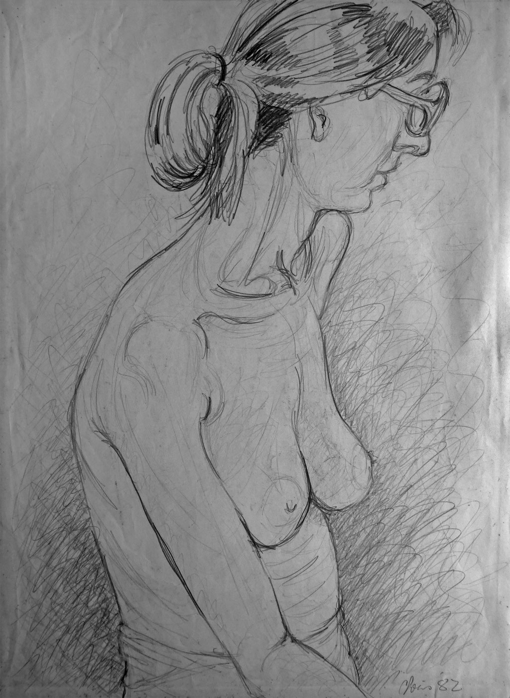 semi-nude woman