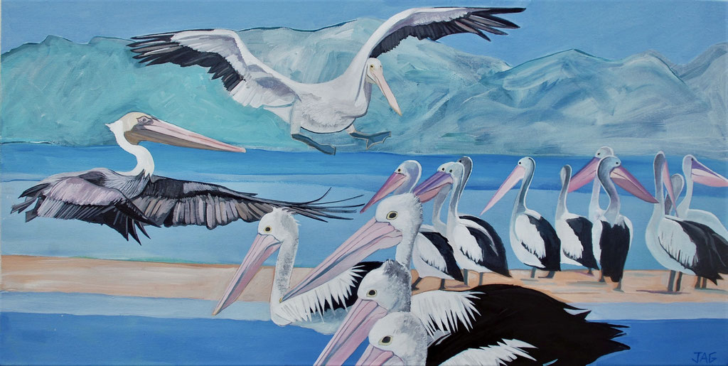 'The Waterway' acrylic on canvas, 2019, 100 x 50cm - SOLD