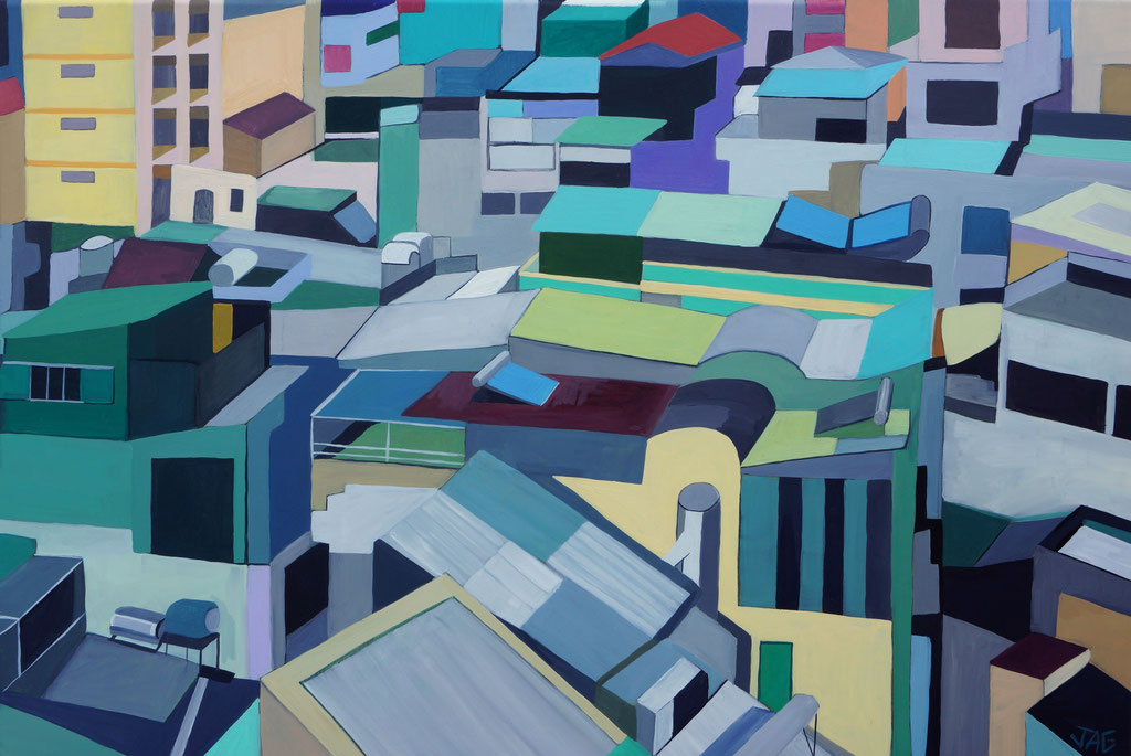 'George Town' acrylic on canvas, 90 x 60cm, 2020 - Available (price on request)