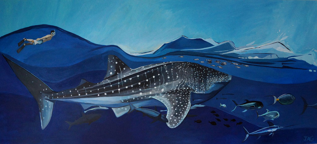 'Ocean Motion' acrylic on canvas, 2020, 240 x 104cm - Available (price on request)