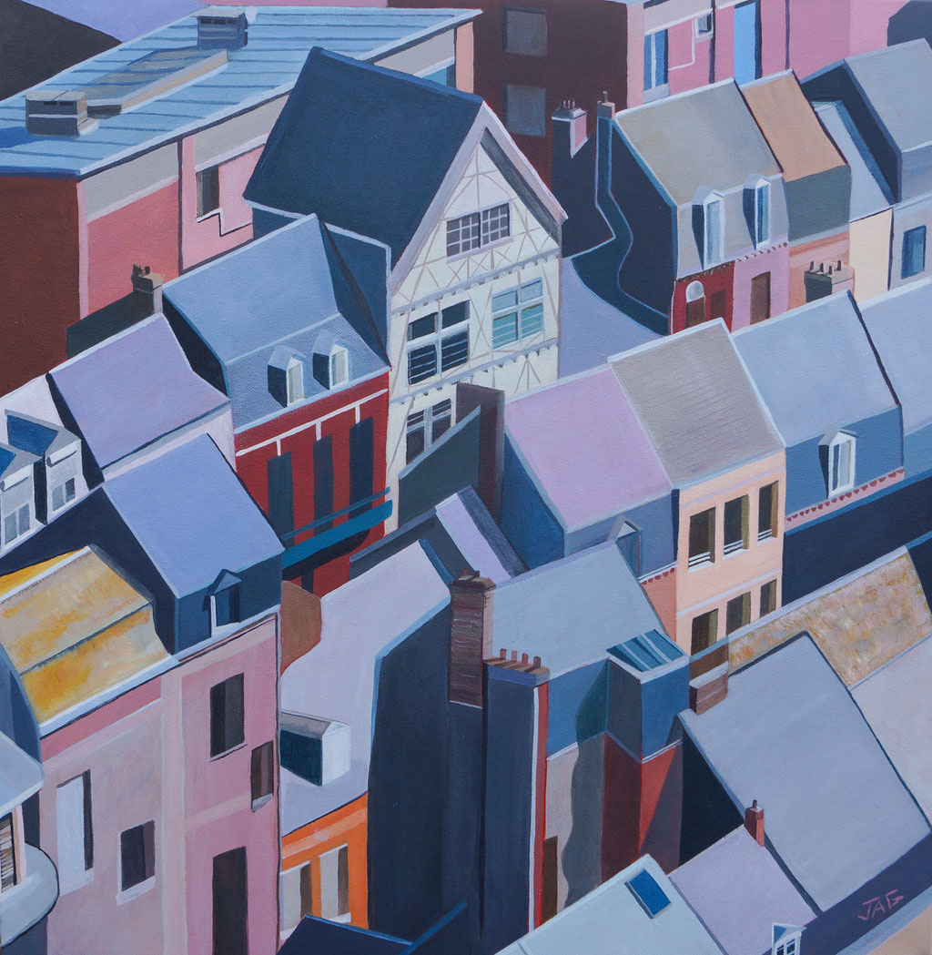 'Suburbia' acrylic on canvas, 2023, 60 x 60cm - Available (price on request)