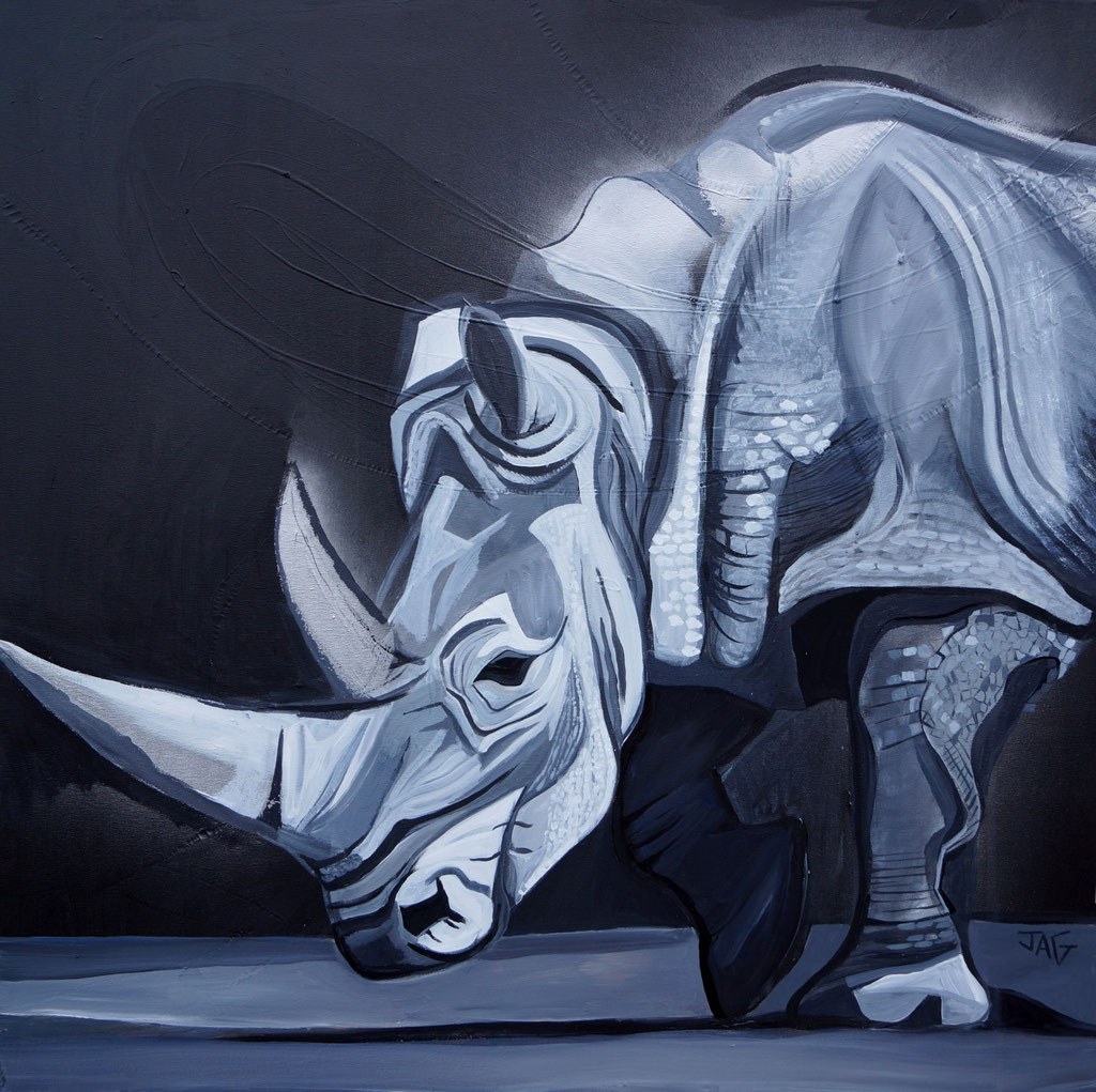 'Rocco' acrylic and spray-paint on canvas, 2020, 100 x 100cm - Available (price on request)