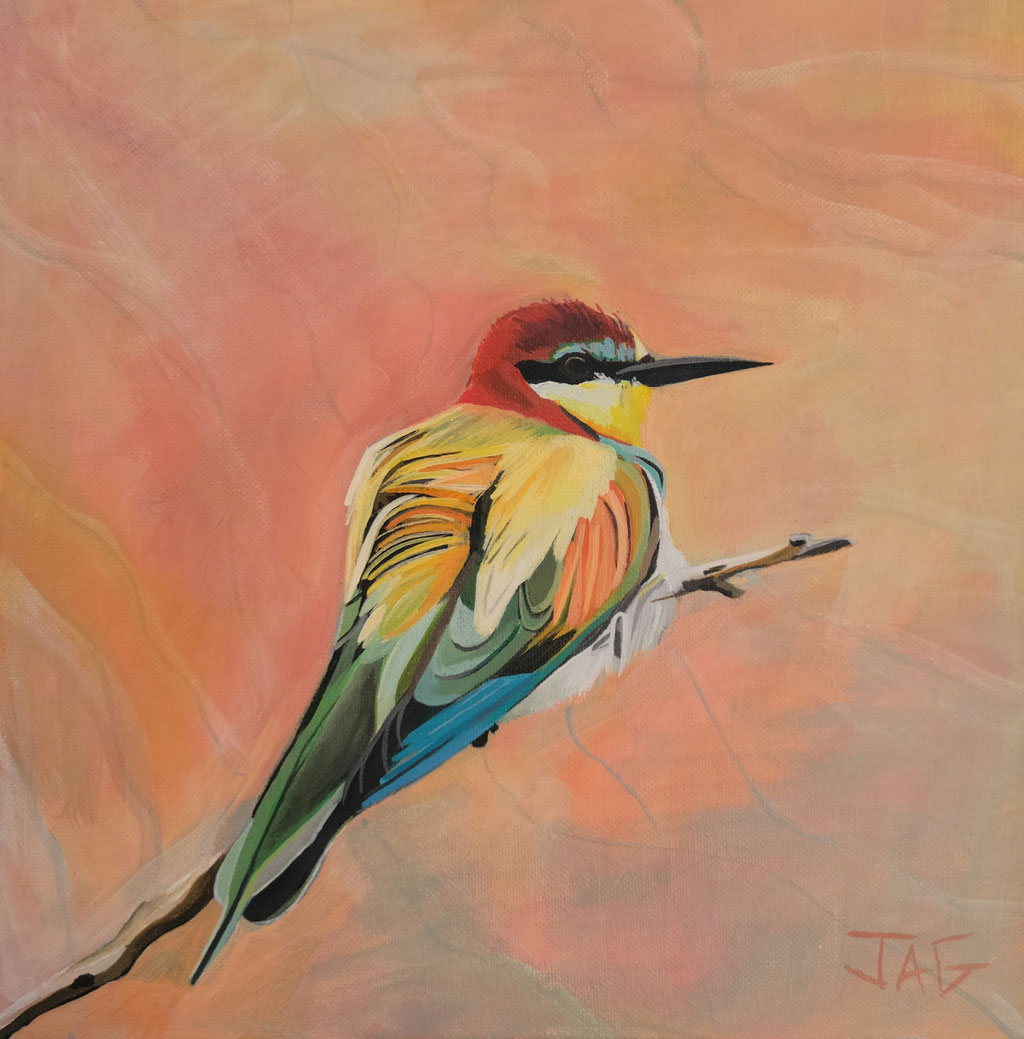 'Bridget' acrylic on canvas, 2024, 30 x 30cm - Available (price on request)