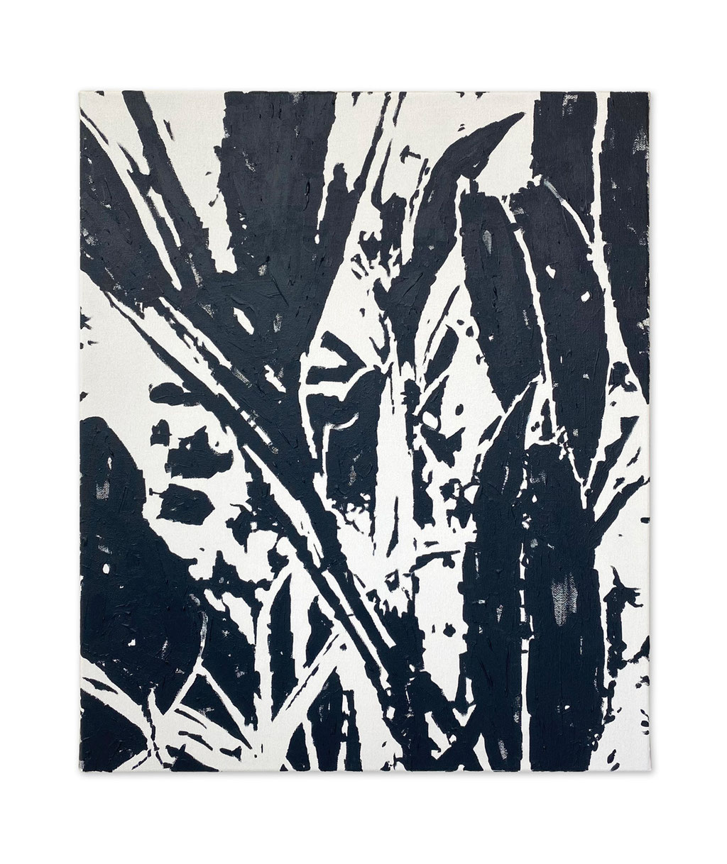 leaves 0.6, 23-  50x 60cm acrylic on canvas -wooden frame