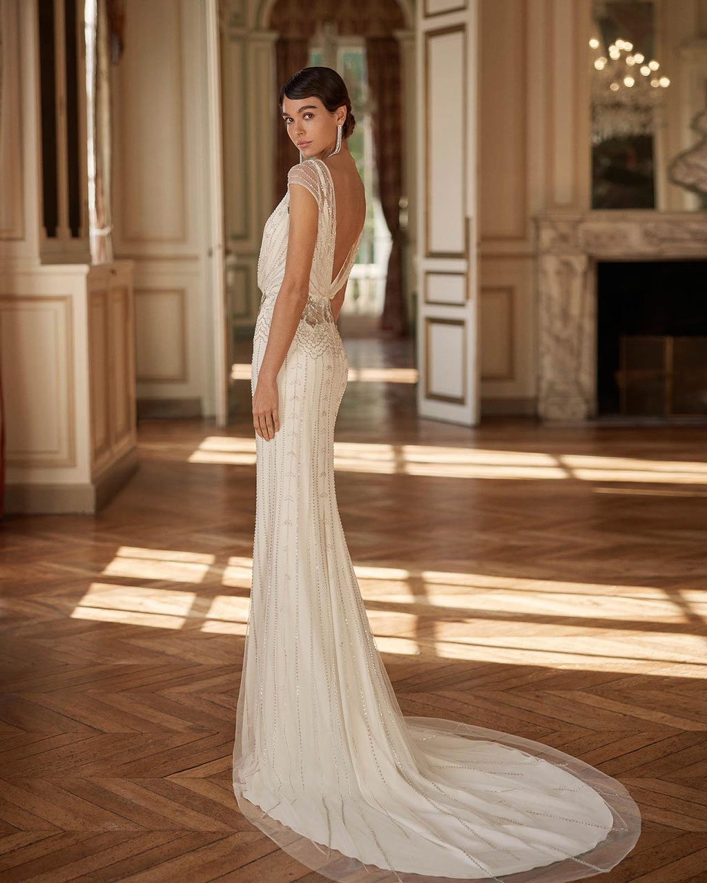 Günstiges Rosa Clara Gatsby Brautkleid Kaison für 1200 Euro
