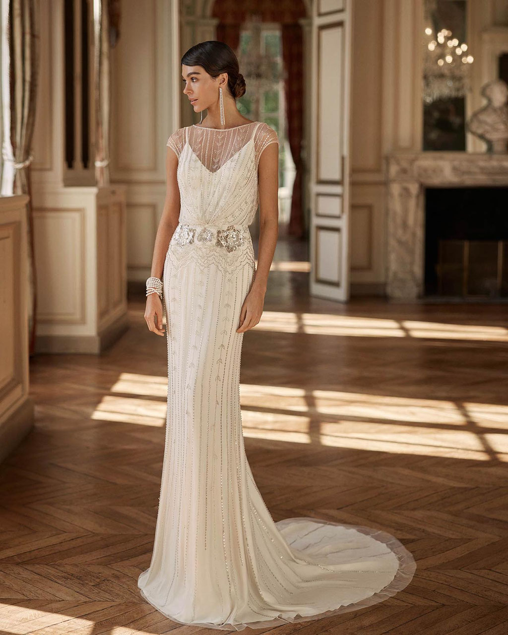 Günstiges Rosa Clara Gatsby Brautkleid Kaison für 1200 Euro