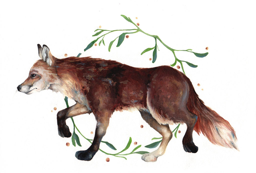 Red fox (Vulpes vulpes) I Watercolor I 21 x 29,7 cm