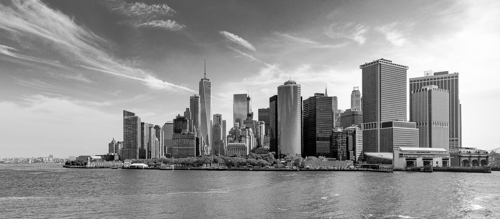 Skyline von Manhattan von Staten Island Ferry aus