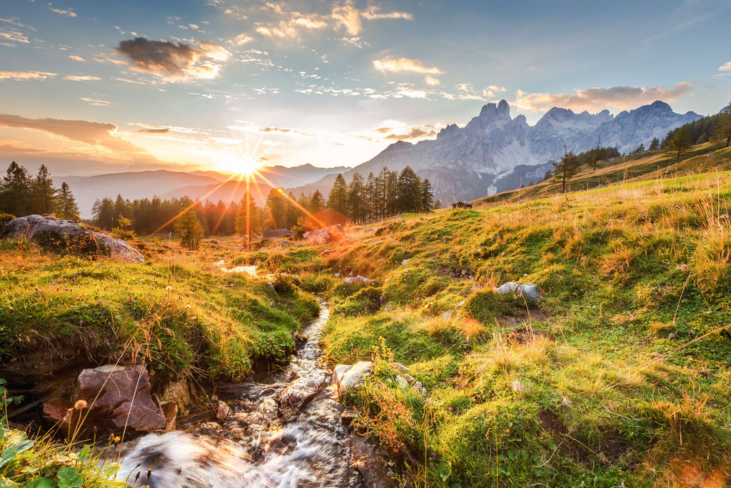 Sonnenuntergang auf der Sulzenalm