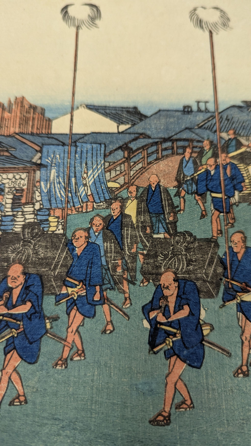 歌川広重による浮世絵揃物「江都名所」より「志ん橋(新橋)」の図です。