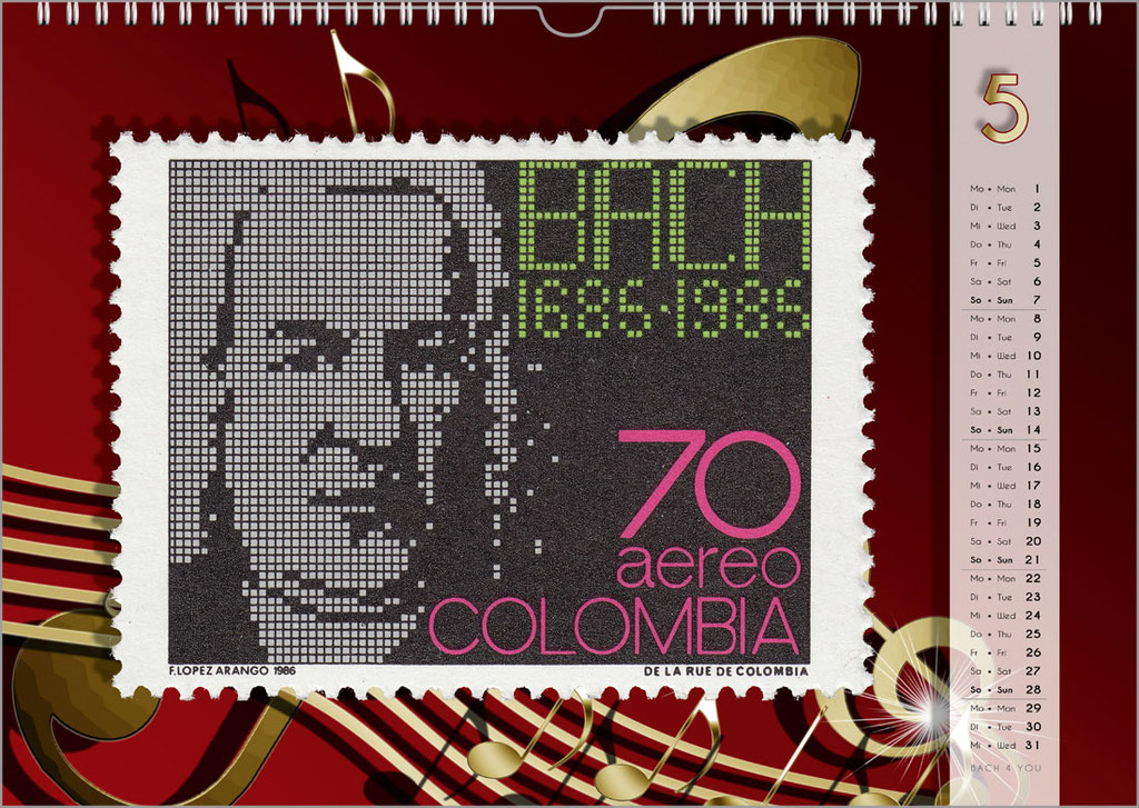 A Bach Postage Stamps Calendar ... Bach Calendars Are Music Calendars and Music Gifts.
