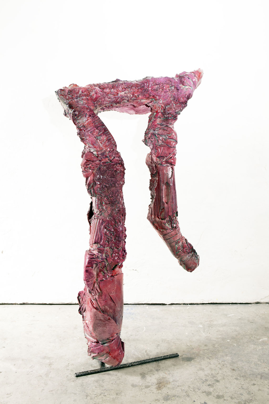 Formaunica #9323, stained and painted gypsum, jute, wood, steel, 60x112x34 cm