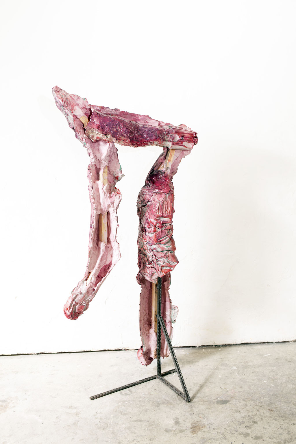 Formaunica #9323, stained and painted gypsum, jute, wood, steel, 60x112x34 cm
