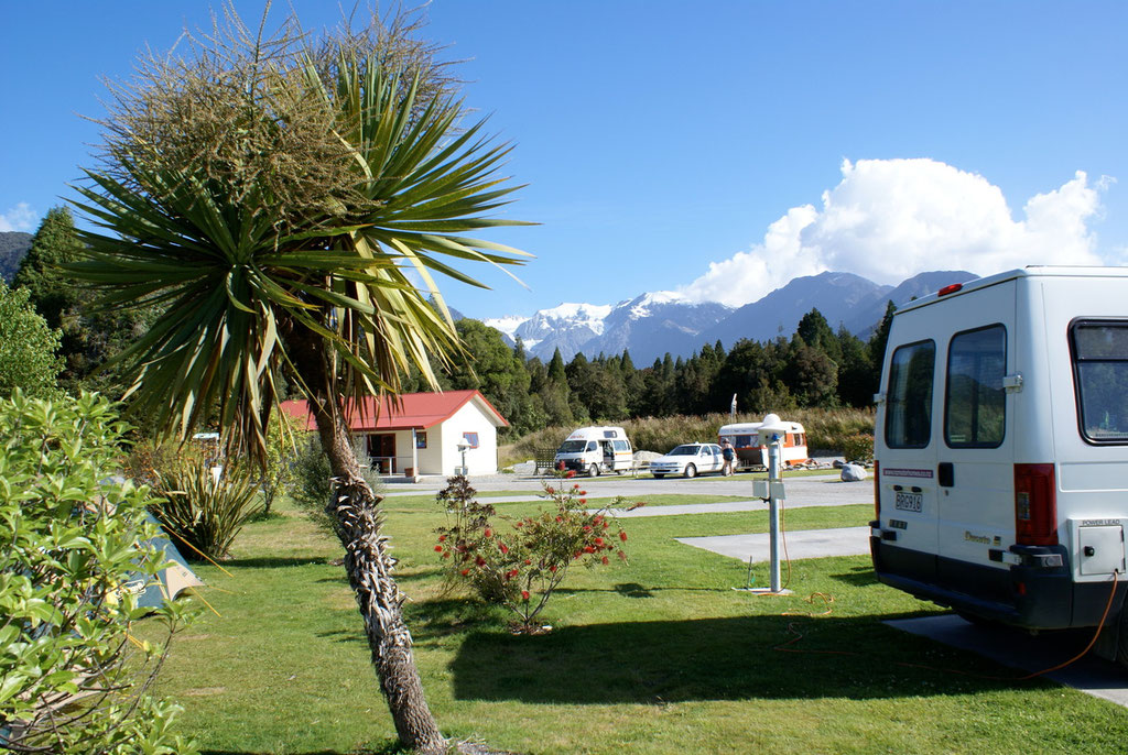 Camping beim Franz Josef Gletscher