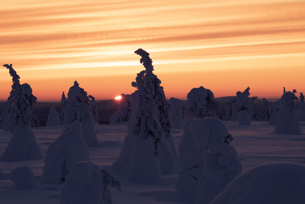 Riisitunturi, coucher de soleil, Kuusamo, ALBUM PHOTO LAPONIE.