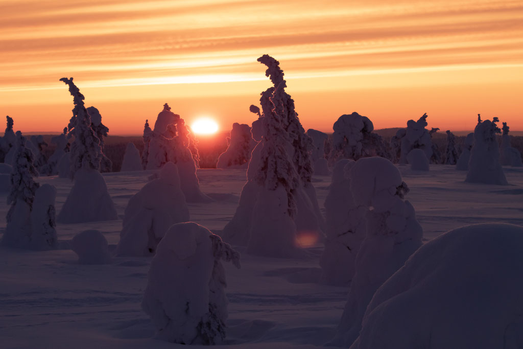 Riisitunturi, coucher de soleil, Kuusamo, ALBUM PHOTO LAPONIE.