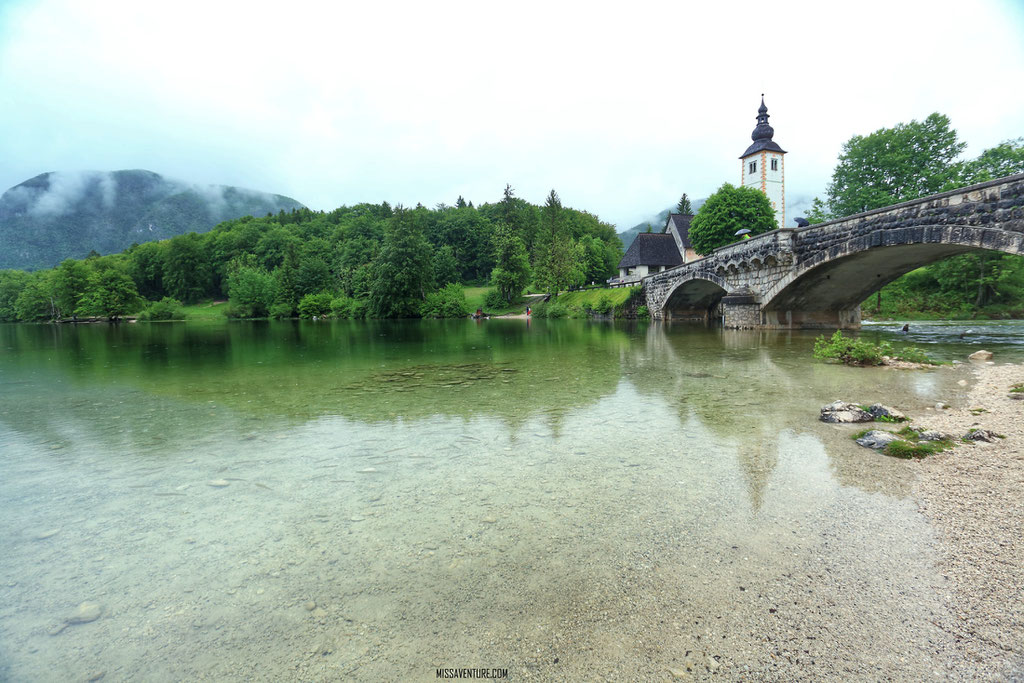 Le lac de Bohinj.