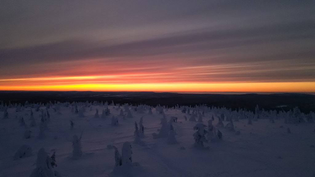 Riisitunturi, coucher de soleil, Kuusamo, ALBUM PHOTO LAPONIE.