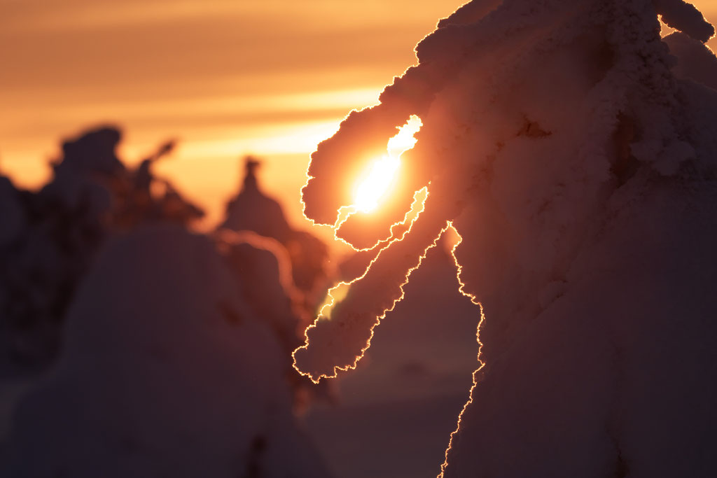 Riisitunturi, coucher de soleil, Kuusamo, ALBUM PHOTO LAPONIE.