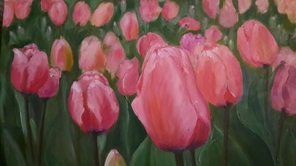 Sonia Marcheselli " Tulipani "  olio su tela 40x60 donazione base € 50