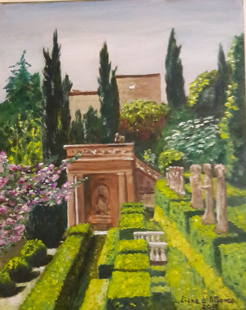  Liana d'Alfonso "Paesaggio" olio su tela 25x30 donazione base € 50
