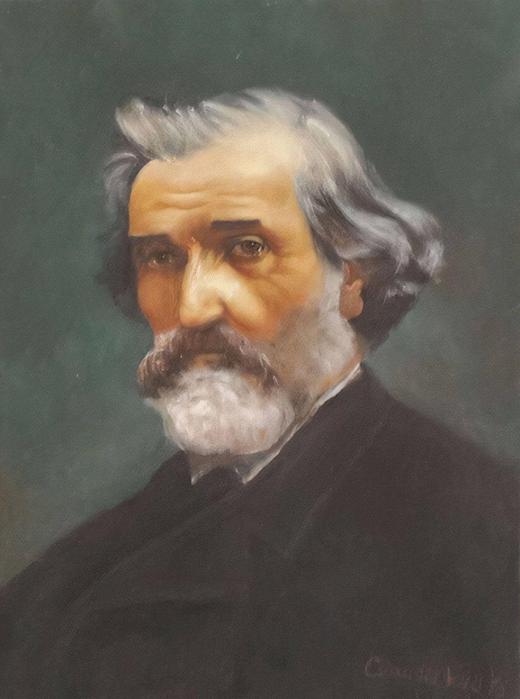 Claudio Vezzi " Giuseppe Verdi" olio su tela 30x40 donazione base € 50