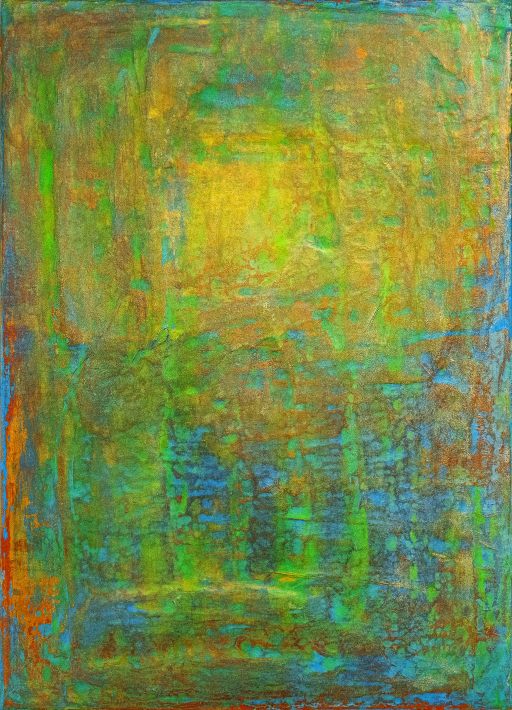 Beetleskin - 2022 (acrylic & mixed media on wood - 70 x 50 x 4) - photo: Chris Gebhart [sold / verkauft]