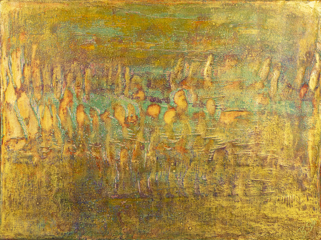 Fundstück V - Himmel Auf Erden - 2023 (acrylic & mixed media on wood - 30 x 40 x 3) - photo: Chris Gebhart [sold / verkauft]