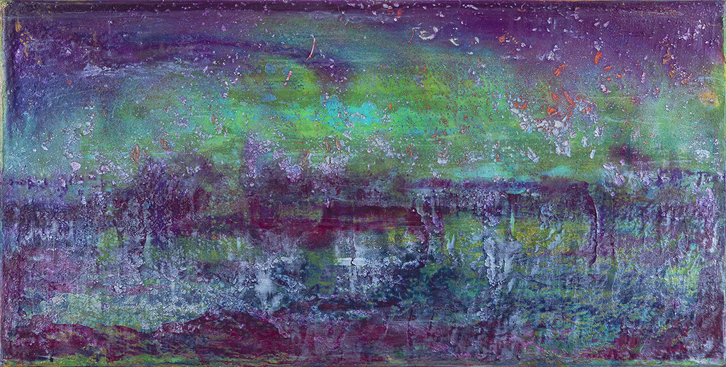 Heavy Sky - 2023 (acrylic & mixed media on wood - 20 x 40 x 3) - photo: Chris Gebhart [sold / verkauft]